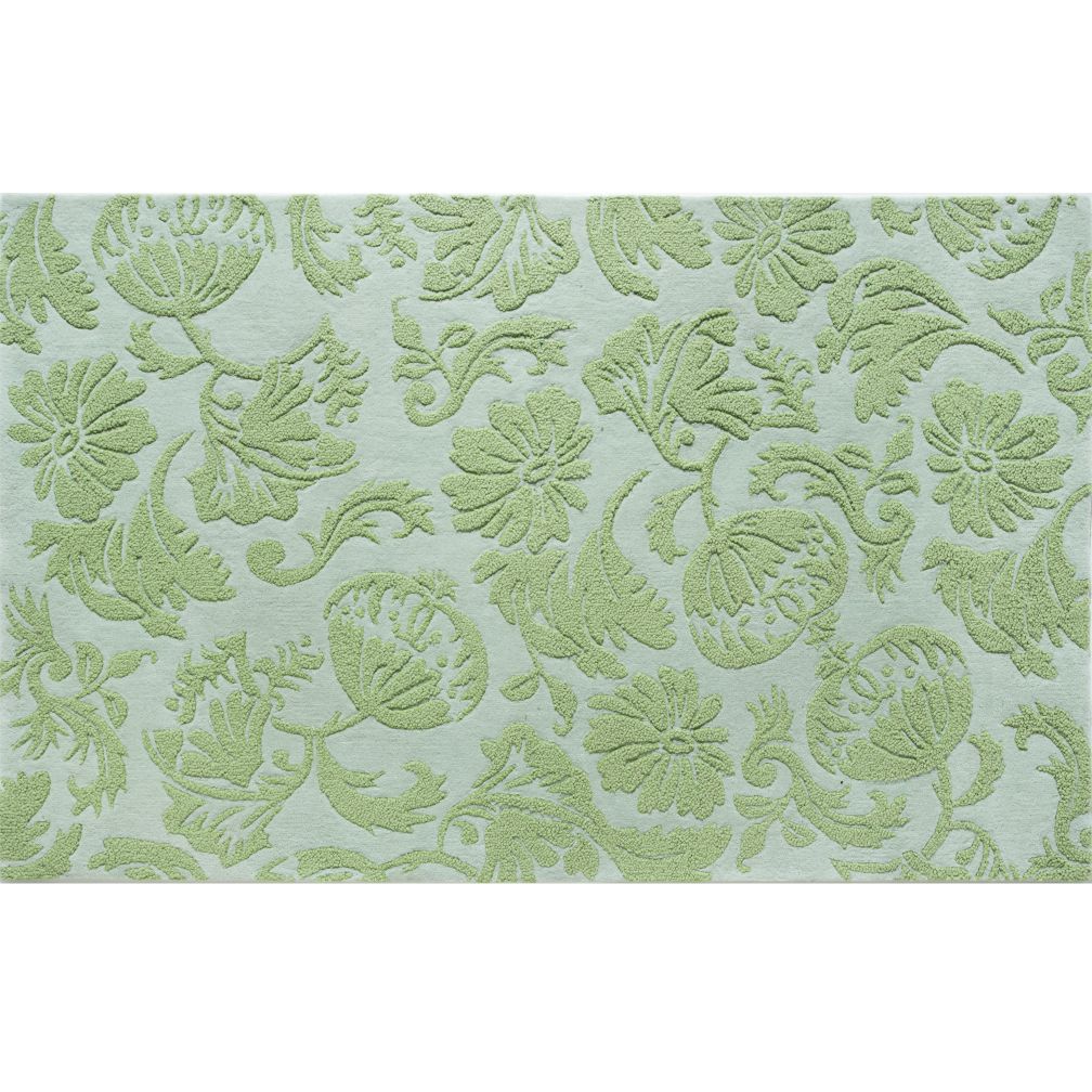 Raised Floral Rug (Green)